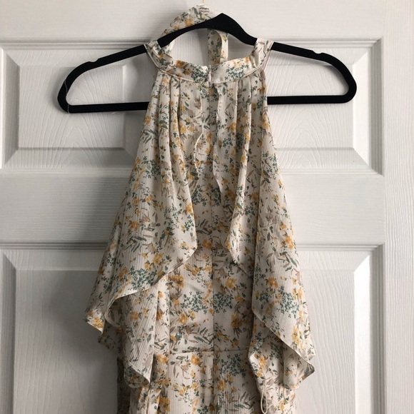 Bishop & young yellow floral tiered maxi dress in size L - Picture 6 of 11